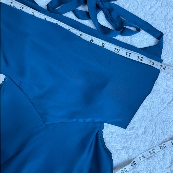 Lulu's Strapless Teal Dress - Picture 7 of 11